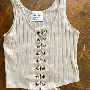 Sadie and Sage Lace Up Tank Top super Hot